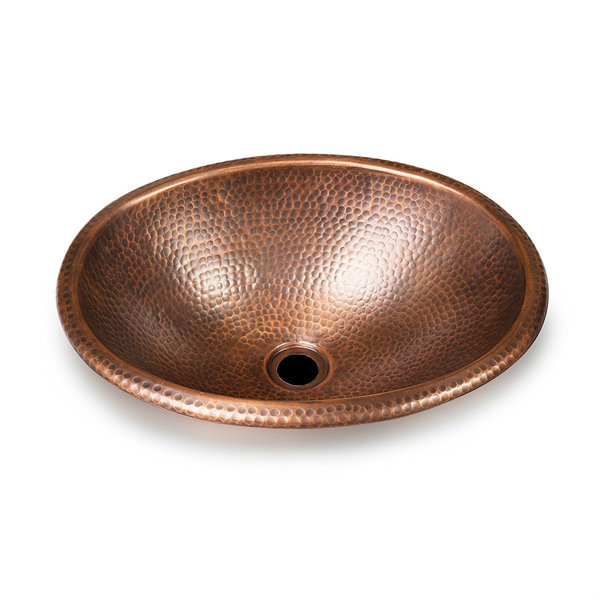 F4 13'' Hammered Copper Copper Oval Vessel Bathroom Sink Wayfair